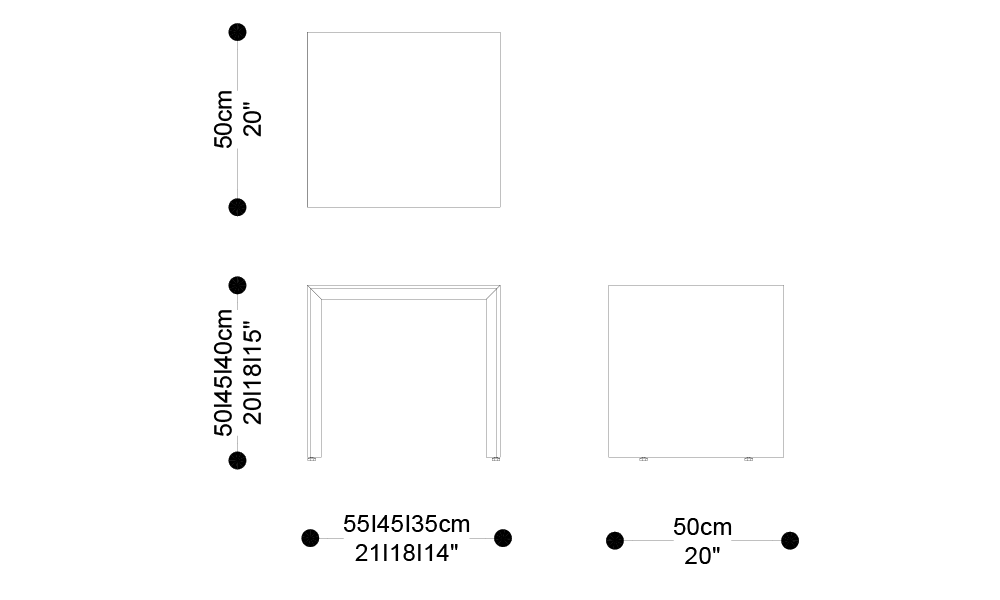 Image of the main dimensions of the product